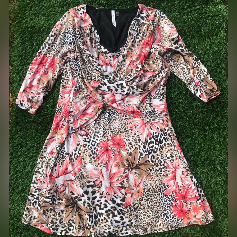 NY Collection Women’s Size 2XP Floral Dress